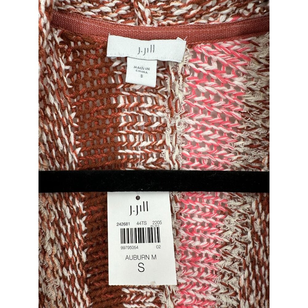 J. Jill Women's Striped Open Cardigan Sweater Western Cowgirl Relaxed Small - Picture 7 of 9